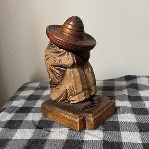 Vintage Rustic Brown Wooden Sculpture